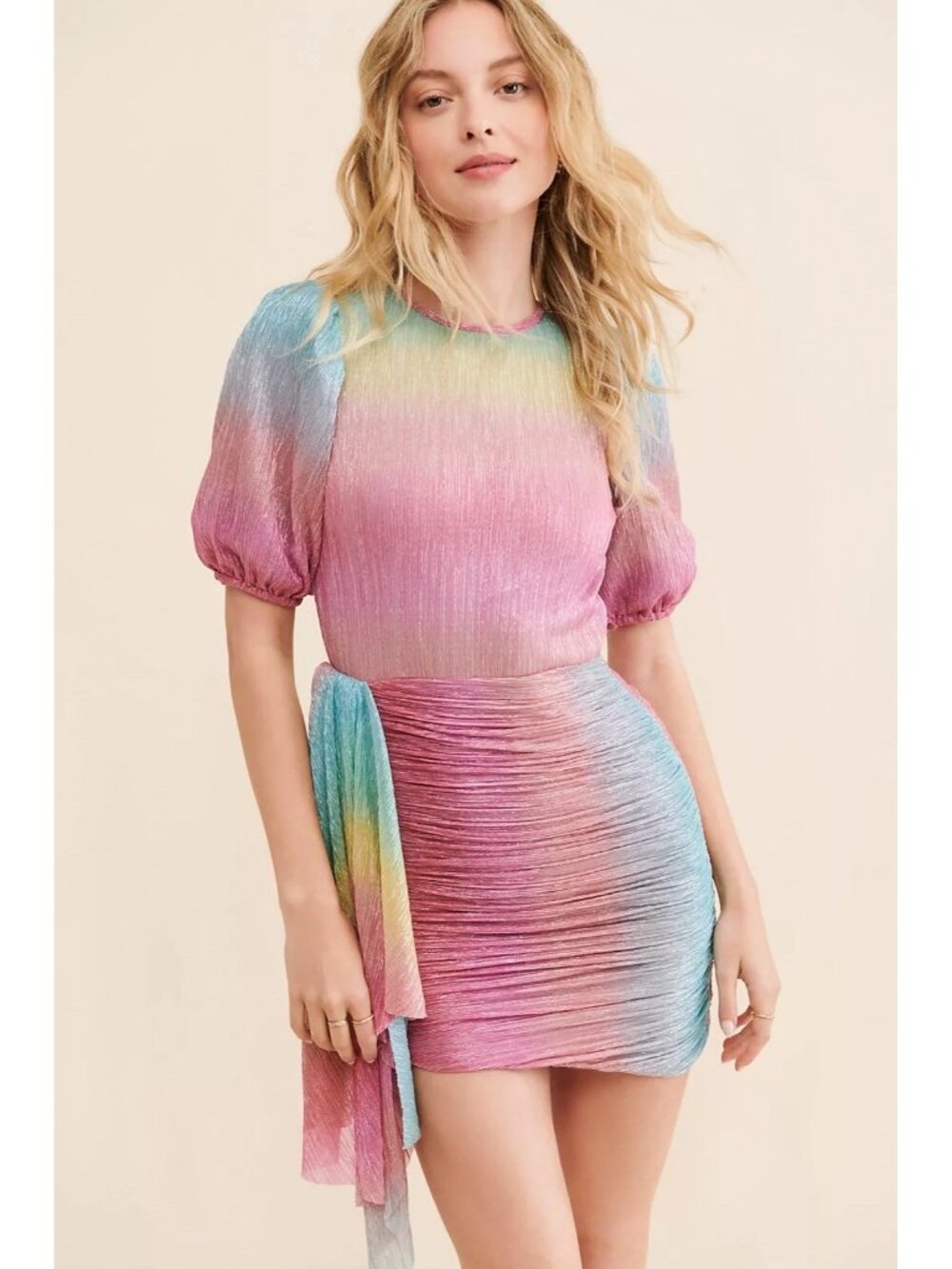 Saylor Anthropologie Orpha Rainbow Mini Dress Size Small